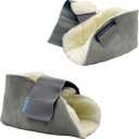 1 Pair Heel Protectors for Pressure Sores Australian Sheepskin Soft Breathable Adjustable Easy Fixed | Prevention Pain Ulcer Promote Rehabilitation(W6-13 / M 5-13) Grey