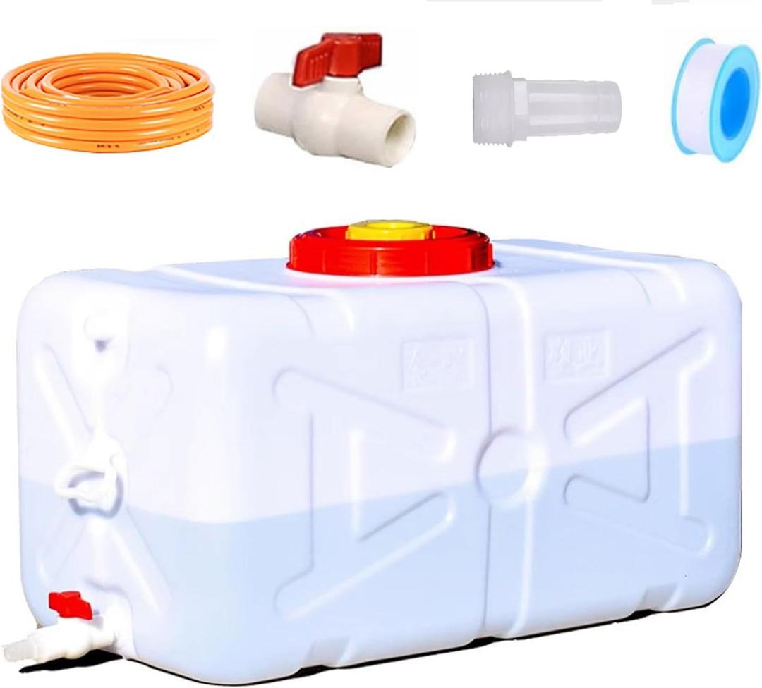 Plastic Portable Water Tank Water Storage Tank for Camping with Spigot Hose Water Container Water Storage Container for Emergency Water Storage Hiking Outdoor (Size:4 Gallon / 15L)