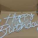 22" x 14.5" Happy Birthday Neon Sign for Backdrop, LED Happy Birthday Light Up Sign, USB Powered Dimmable Neon Light for Birthday Party Decorations, Wall Decor, White
