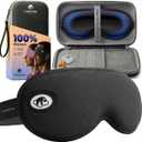Eye Mask for Sleep with Ultimate Travel Case & Ear Plugs - DeepSpace Blackout Sleep Mask for Women Men, Side Sleeper Adjustable Eye Cover, Zero Eye Pressure, Memory Foam Eye Mask for Travel