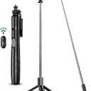 71" Phone Tripod & Selfie Stick, All in One Extendable Cell Phone Tripod with Wireless Remote, Tripods Stand for iPhone & Travel Selfie Stick 360 Rotation Compatible with iPhone Android, Camera (Black)