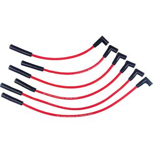 A-Team Performance 8.0 mm Red Silicone Spark Plug Wire Set - Straight & 90 Silicone Boots & Coil Wire - 6 Leads, Compatible with AMC/Jeep 199-282 Straight-6 Engines