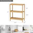 Bamboo Bathroom Shelf, Stand Utility Storage Shelf Multifunctional Bathroom Kitchen Living Room Holder Plant Flower Stand (3-Tier)