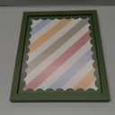 8x10 Picture Frame with Real Glass, Wooden cute 8 x 10 Photo Frame with Wavy Mat for Tabletop and Wall Hanging, Green, 1 Pack