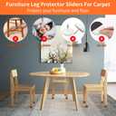 Chair Sliders for Carpeted Floors,16 Pcs Chair Glides Square Furniture Sliders Carpet, Teflon Table Leg Protectors Sliders for Carpet, Make Furniture Glides Move Easy (Fit 1.1" - 1.4", Clear)