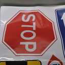 42 Pieces Mega Size Waterproof Road Traffic Street Signs Wall Decal Stickers Vinyl Wall Decals for Young People Bedroom Classroom Playroom Birthday Decor (Flat Packing 5 Sheets 17"X11")