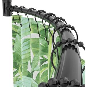 Curved Shower Curtain Rod For Bathroom 38-72 Inches, Adjustable Length, Curved Shower Rod, 0.9MM thickness, Round Shower Curtain Rods, Rotate Bracket For Large Shower Space, Need Drilling, Black
