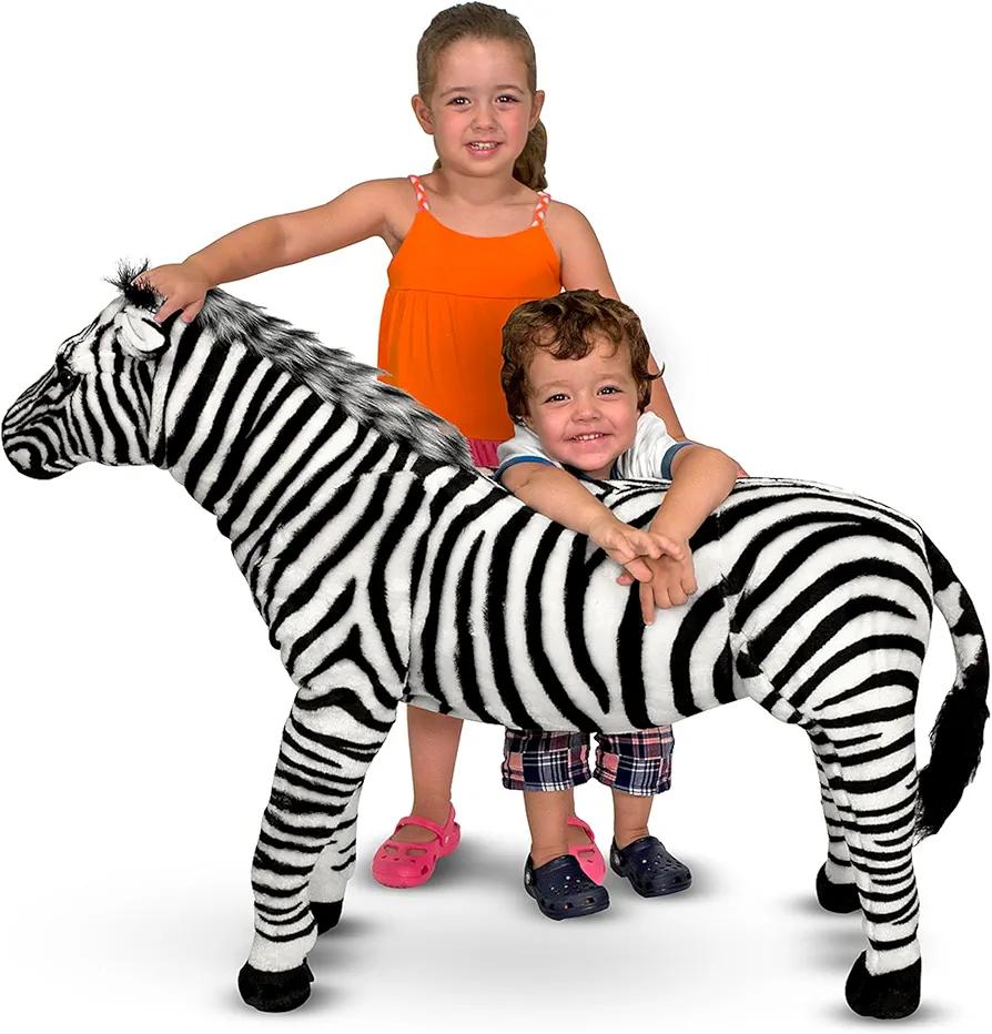Melissa & Doug Giant Striped Zebra - Lifelike Stuffed Animal (nearly 3 feet tall)