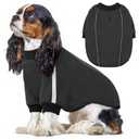 Queenmore Medium Christmas Dog Sweater, Cozy Fleece Dog Sweatshirt, Warm Winter Fleece Jacket for Small, Medium & Large Dogs with Leash Hole/Reflective Stripes Red