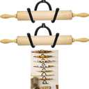 Set of 2 – Rolling Pin Holder Rolling Pin Display Rack Rolling Pin Storage – Wall Hanging Multi Purpose Bottle Rack – Rustic Home Decor Colonial Wall Décor - No Rolling Pin