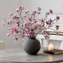 HyeFlora 3PCS Artificial Magnolia Flowers Stems for Spring Decoration, Faux Purple Magnolia Branches with Buds, 34.5" Long Stems Floral Arrangement for Vase Pot Table Centerpiece Indoor Decor