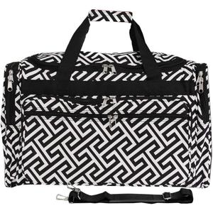 World Traveler Greek Key 22-Inch Carry-On Duffel Bag  Lightweight Polyester with Adjustable Shoulder Strap