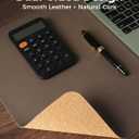 Aothia Cork Desk Mat - Dual-Sided XL PU Leather Desk Pad & Full Desk Protector, Large Waterproof Desktop Mat for Office & Gaming (47" x 23.6", Coffee)