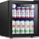 Antarctic Star Mini Fridge 12 Bottle 48 Can Beverage Refrigerator Cooler with Glass Door for Soda Drinks or Wine,Freestanding Beverage Fridge for Home and Bar with Adjustable Shelving, 1.3 Cu. Ft.
