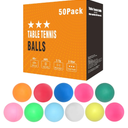 Colored Ping Pong Balls: 3 Star 40mm Table Tennis Balls for Outdoor Training Yard Party Kids Game Cat Dog Ferret Toys
