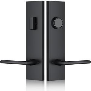 SNBTLA MatteBlack Dummy Handle Set  Designed for NonLocking Side, Modern Minimalist Style, Perfect Pairing with Front Door Handles(Matte Black)