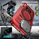 MMHUO for iPhone 16 Pro Case with Adjustable Camera Protector & Screen Protector,[Compatible with MagSafe] [Military Grade Protection] Shockproof Phone Case for iPhone 16 Pro,Red