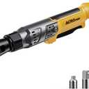 3/8" Cordless Ratchet Wrench, Compatible with DEWALT 20V MAX Battery, 74Ft-Lbs Brushless Motor Electric Ratchet with Variable Speed, 1/2" & 1/4" Adapters, 3" Extension Bar (Tool Only)