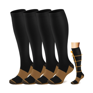 ACTINPUT Copper Compression Socks Men Women Circulation 4 Pairs-Best Support for Nurses,Running,Cycling