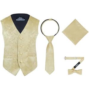 S.H. Churchill & Co. Boys 4 Piece Formal Paisley Vest and Tie Set 2T