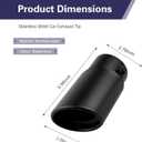 Stainless Steel Inlet Exhaust Tip, Adjustable 2.75-3" Car Exhaust Tip, Heavy-Duty Auto Exhausts Pipe Tail Throat Tailpipe, Black Powder Coated Auto Replacement Exhausts Pipes, for Most Car