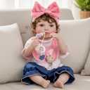 20-Inch Reborn Baby Doll, Cute Realistic Newborn Baby Doll with Hand-Rooted Hair, Poseable Full-Body Vinyl Baby Dolls for 3+ Ages, Room Decor, Birthday Gifts, Collectible (Pink), 20 inches x 9.5 inches x 7.6 inches