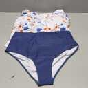 Tutorutor Kid Girls High Waisted Cute 2 Piece Peplum Halter Bikini Sets Ruffle Floral Print Teen Spaghetti Swimsuits, L