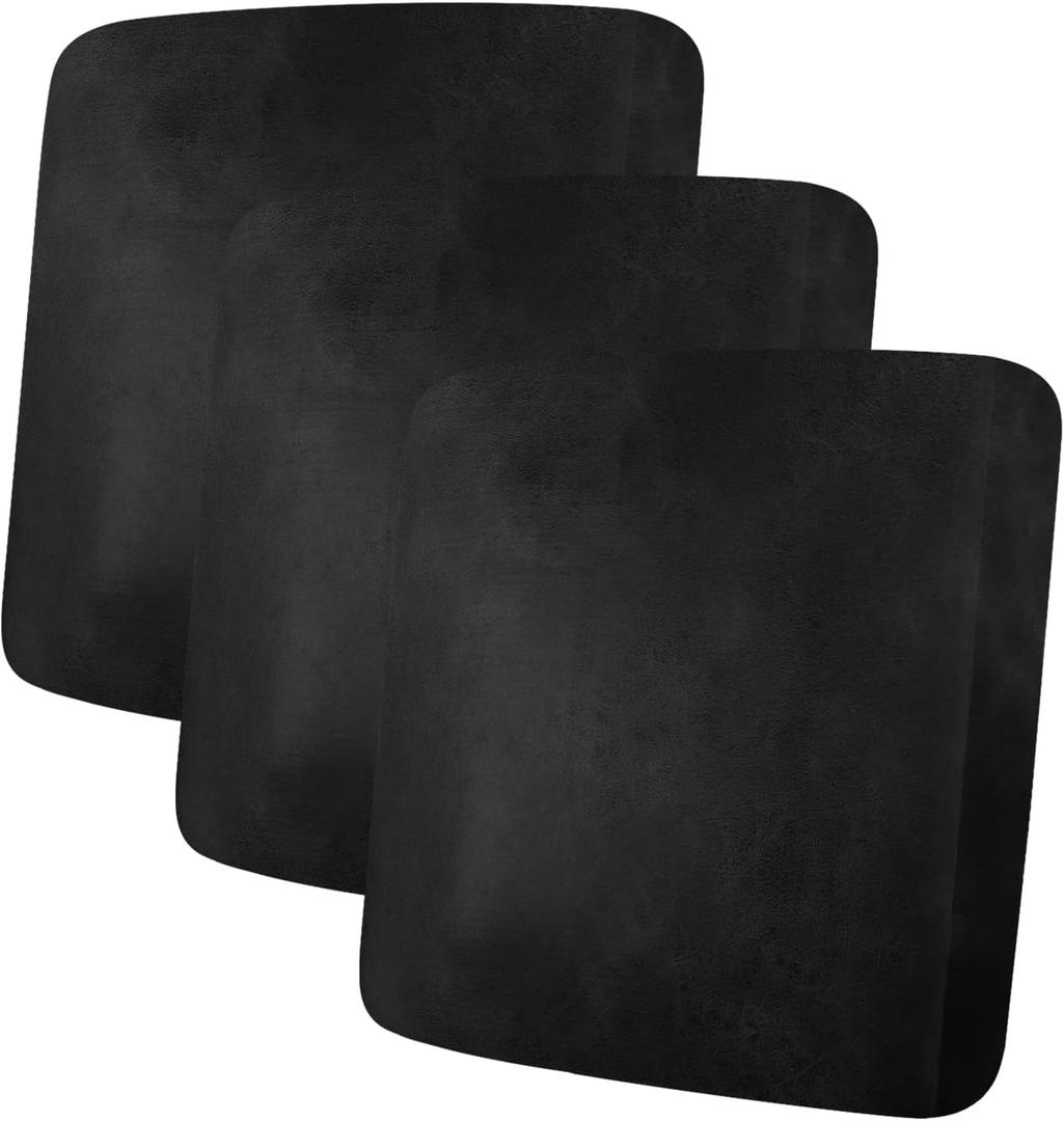 Leather Look Couch Cushion Covers Sofa Seat Slipcovers Sets Couches Furniture Protector for Sectional Armchair Loveseat Pets Kids Stretch Spandex Fabric (3 Cushion Sofa, Black)