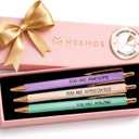 MESMOS 3Pcs Fancy Pen Sets for Women Gift, Administrative Professional Day Gifts, German-Ink, 1mm Tip, Cute Pens for Journaling No Bleed, Employee, Teacher Appreciation Gift, Thank You Gifts for Women