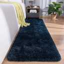 DETUM Navy Blue Runner Rug 2X6 for Hallyway Entryway Kitchen Fluffy Area Rugs for Bedroom Soft Kids Room Rugs Machine Washable Nonslip Carpets Modern Home Decoration (2ft x 6ft, Navy Blue)