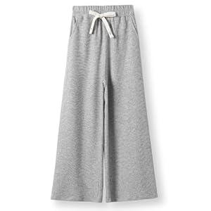 Chicduo Girls Wide Leg Sweatpants Straight Leg Jogger Sweatpants Kids High Waist Baggy Loose Pants with Drawstring, 5-6 