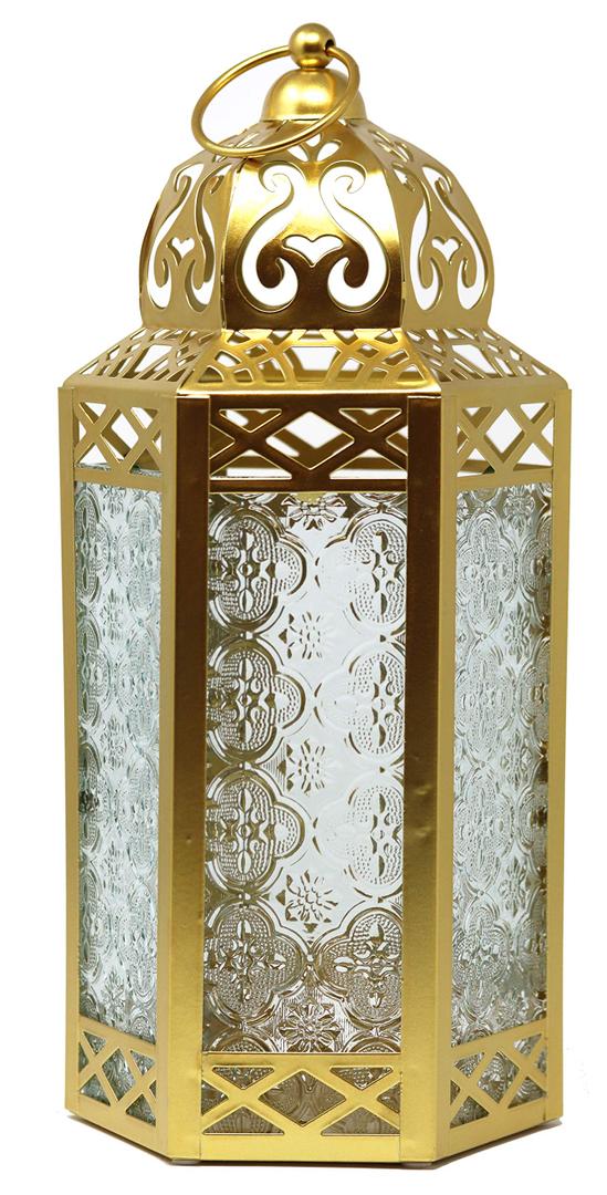 VELA LANTERNS Large Gold Metal Decorative Moroccan