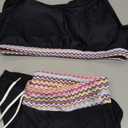 Womens Sport Two Piece Swimsuits Racerback Tops Boyshort Bottom (Small, Black)