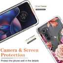 Case for Moto Edge 2022/Motorola Edge 2022 5G UW XT22051 with Tempered Glass Screen Protector, Floral Design Full Body Protective Cell Phone Cover for Motorola Moto Edge 2022 5G Purple Flower