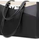 LOVEVOOK Laptop Bag for Women, 15.6 inch Laptop Tote Work Teacher Bags Cancas Computer Shoulder Bag,Black/Gray/White