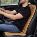 VaygWay Wood Beaded Comfort Seat Cushion Seat Cover Wooden Beaded Car Seat Cover Natural Wood Double Strung Beads Massage Comfort Car Chair Cushion Universal SUV Auto Office Home