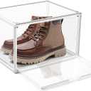 1 Pack Clear Shoe Organizer for Closet Shoes Storage Box for Sneakerheads Plastic Stackable Sneaker Display Case Storage Bins with Lids,Size 14
