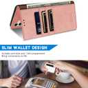 ZZXX for Samsung Galaxy A35 Wallet Case with [RFID Blocking] Card Slot Kickstand Magnetic Closure Leather Flip Fold Protective Phone Case for Samsung Galaxy A35 Case Wallet(Rose Gold-6.6 inch)