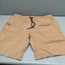 JMIERR Mens Casual Shorts - Cotton Drawstring Summer Beach Stretch Twill Chino Golf Shorts, Size 40 (Orange)