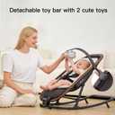 Gromast 2-in-1 Baby Bouncer Seat for Infants, Portable Baby Rocker with 3 Adjustable Backrest Positions & Travel Bag - Dark Gray