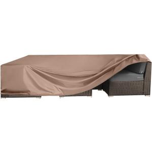 Patio Furniture Covers Waterproof Outdoor Furniture Cover Heavy Duty Outdoor Sectional Sofa Couch Cover Outside Dining Set Table and chairs Covers Heavy Duty 110" L x 74.5" W Brown