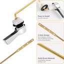Hibbent Universal Metal Front Mount Toilet Handle Replacement Kit, Brass Toilet Flush Tank Lever with Stainless Steel Flapper Chains for Most Toilets, Chrome