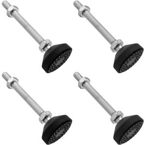 Bonsicoky 4 Pcs M10 Metal Adjustable Leveling Feet Heavy Duty, Swivel Furniture Glides Leveler for Table Desk Shelf Chair, Black, 5.1" x 1.9"/ 130mm x 48mm