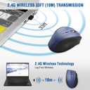 E-YOOSO Wireless Mouse for Laptop, Portable Optical Computer Mouse, 6 Buttons, Cordless 2.4GHz with USB Receiver, 5-Level 4800 DPI, 18 Months Battery Life, for PC, Chromebook, Windows, Mac(Blue)