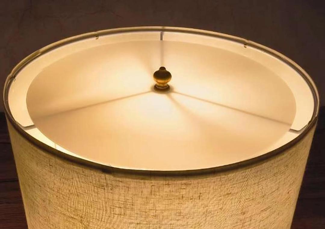 Round Lampshade Diffuser, 18.5" Diameter with 3/8" Center Hole Diffuser Lamp Shade for Drum Style Lampshades Pendants Softening Light, Frosted White Acrylic, Fits 19" Openings