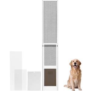 Dog Door for Sliding Glass Door Insert, Height Adjustable from 44" to 84" (Large)