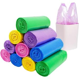 4 Gallon Trash Bag,Thicken Value Small Colorful Trash Bags with Handle,200 Counts Small Garbage Bags Wastebasket Trash Can for Bathroom Bedroom Office Kitchen (200 Count (Pack of 1))