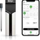 Ninja Meat Thermometer ProChef Wireless Probe for Indoor & Outdoor Air Fryer, Grill, Cooking, Smoker, Oven, Roaster, Long Range Bluetooth App Connection, Flareup Resistant, Waterproof, US Only, WP100