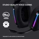 Logitech G733 Lightspeed Wireless Gaming Headset, Suspension Headband, Lightsync RGB, Blue VO!CE Mic, PRO-G Audio Black, Gaming Headset Wireless, PC, PS5, PS4, Switch Compatible