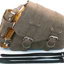 evomosa Universal Motorcycle Saddlebags PU Leather Side Tool Bags for Saddlebag -Brown (Right Side)